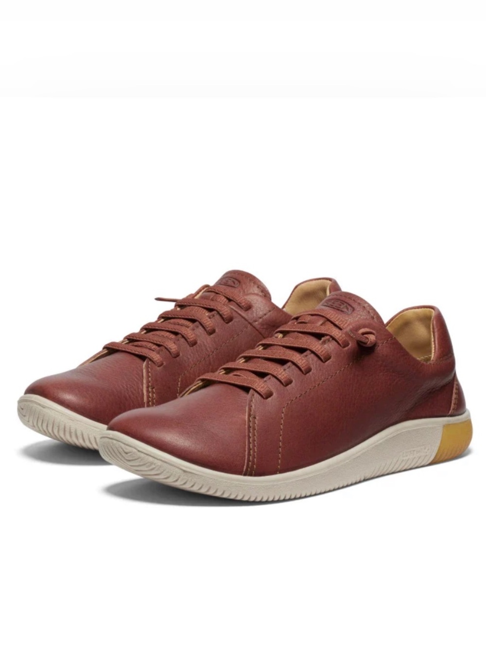 KEEN Women's KNX Leather Sneaker in Tortoise Shell/Plaza Taupe SIZE 7